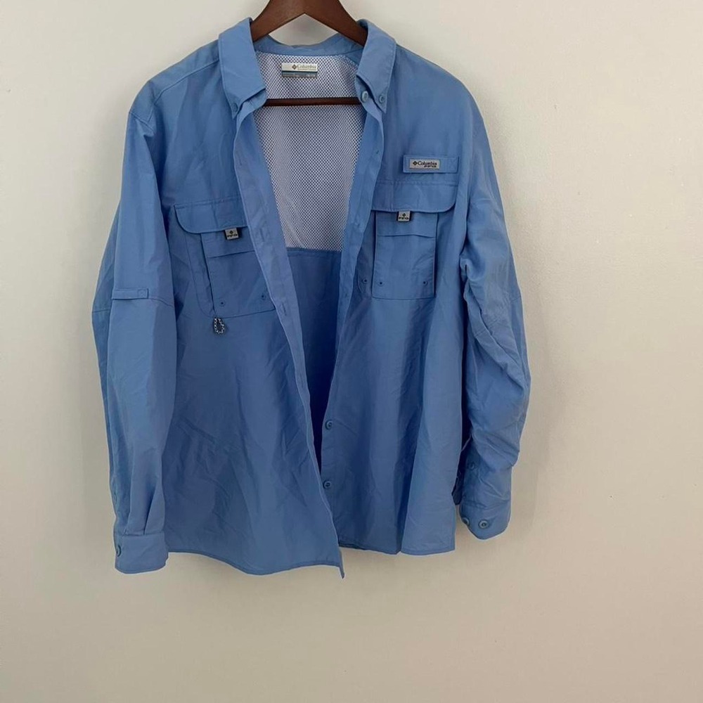 Columbia blue outdoor casual button down shirt Size XL